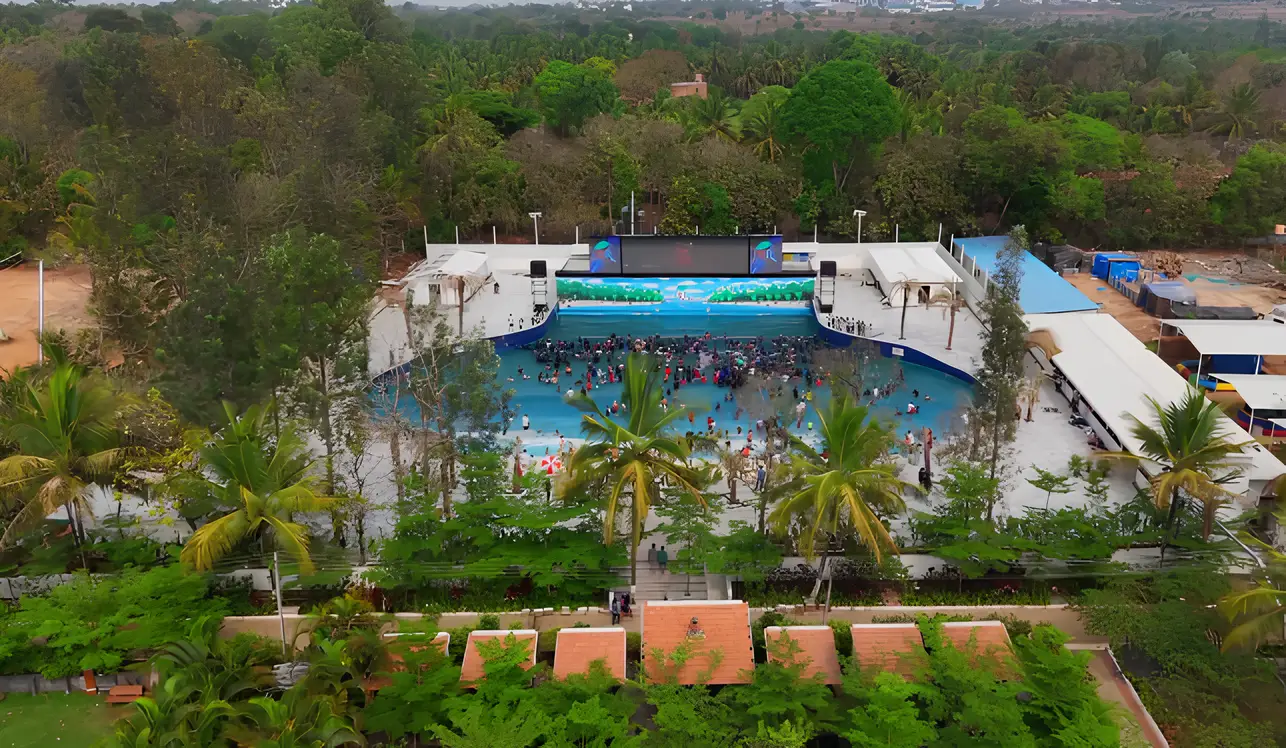 18,000 sq ft wave pool at RR Retreat, Nelamangala